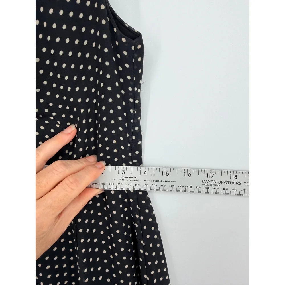 Betsey Johnson Fit and Flare Dress 2 Black EUC Polka Dot Retro Rockabilly Pinup
